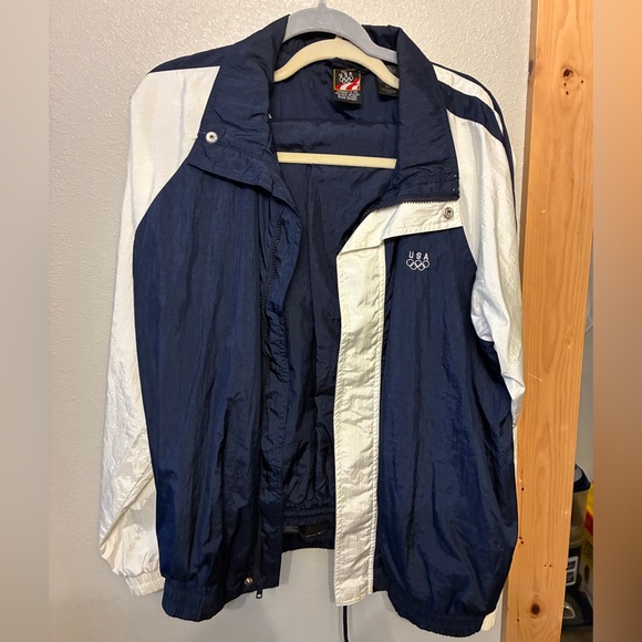Usa Olympics Other - Vintage JC Penny USA Olympics windbreaker Track suit men Sz M Navy Blue/White